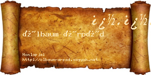 Ölbaum Árpád névjegykártya
